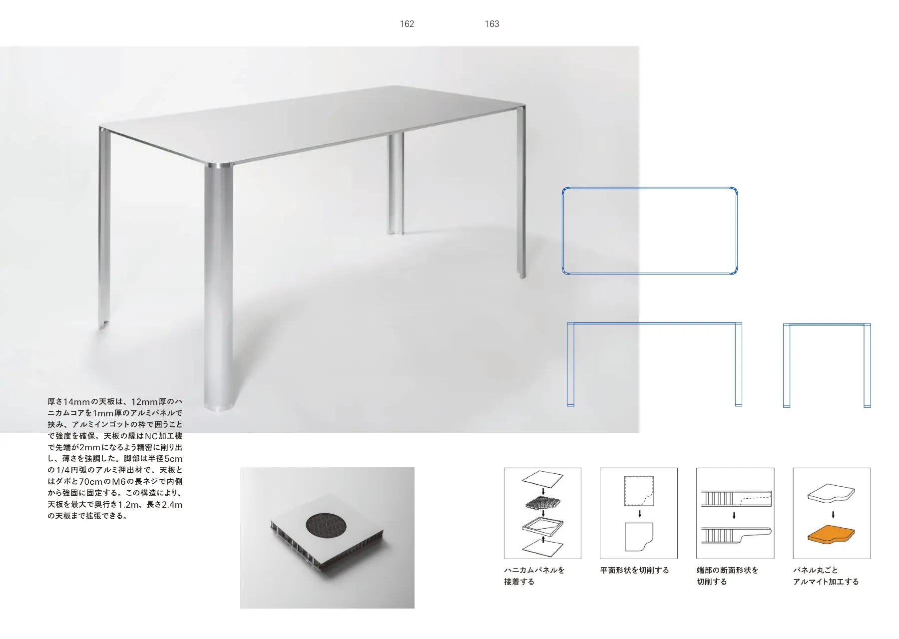Aluminum Honeycomb Table p.162–163