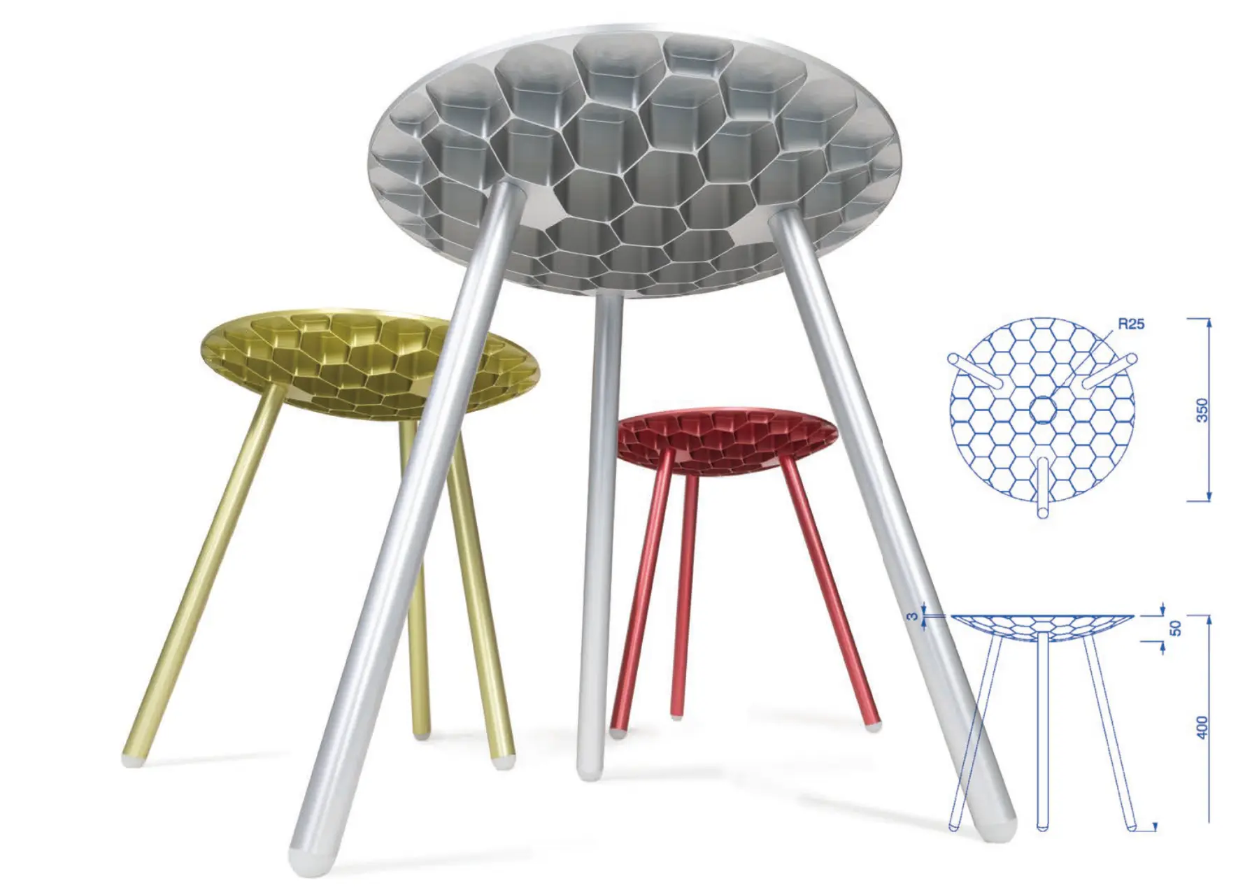 Solid Honeycomb Stool p.184–185